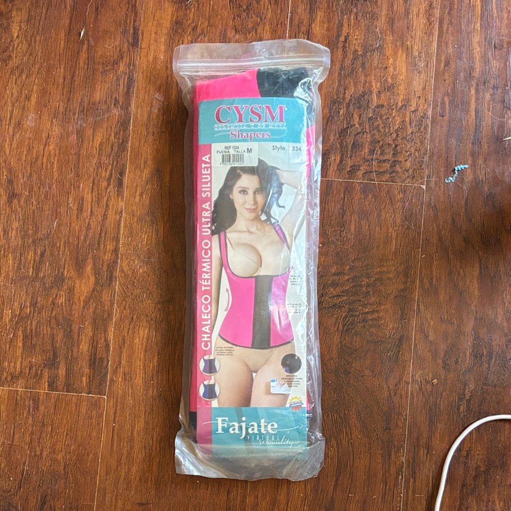 CYSM Pink and Black Thermal Waist Trainer Shapewear